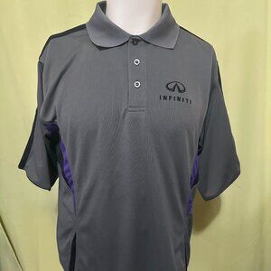 Nissan Infiniti Men's Gray 3 Button Polo Shirt Size Large FSP QX50 QX55 QX60 QX8
